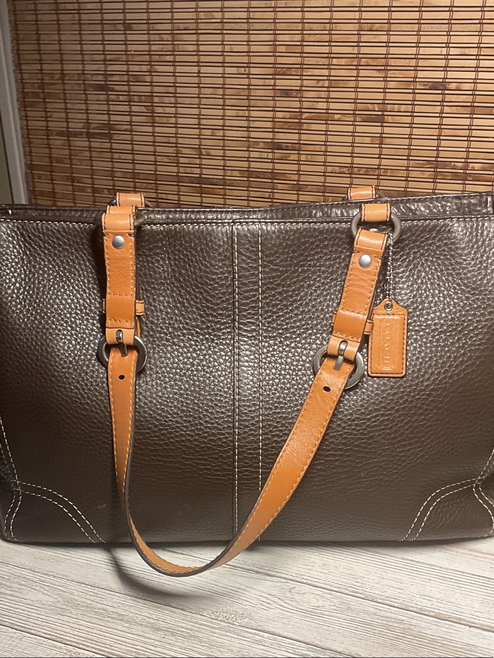 Coach Chelsea Brown leather shoulder bag large Tote - Picture 2 of 12